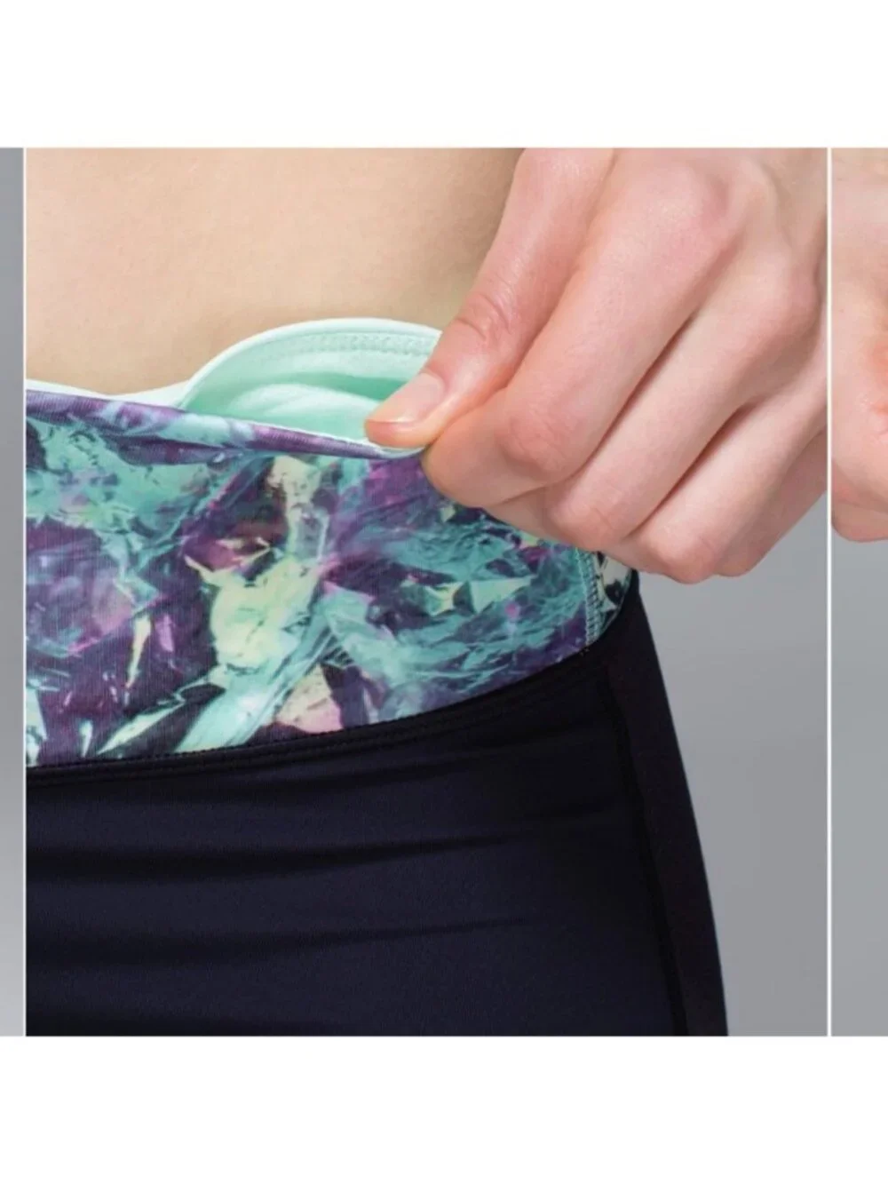 Lululemon Var-City Crop criss cross Naval Blue / Iridescent Multi
